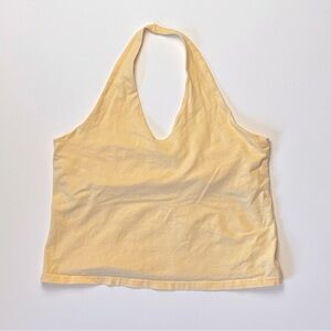 Vintage Pale Yellow Halter Camisole with Built in Bra Support